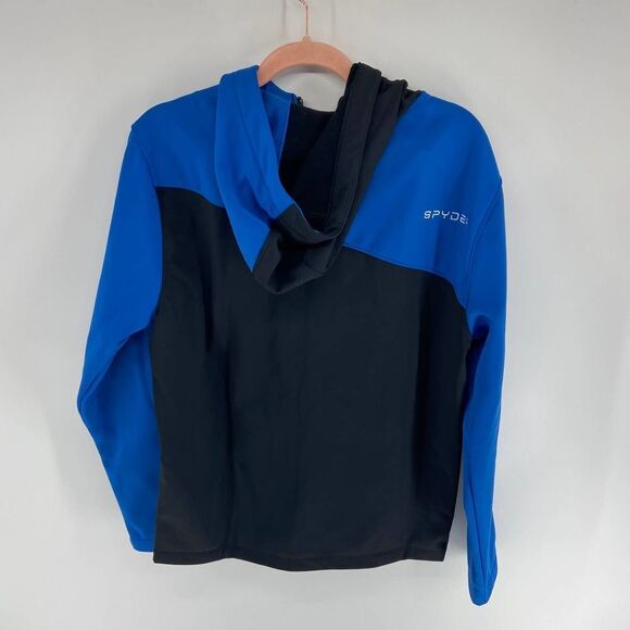 Spyder Soft Shell Blue Full Zip Hooded Jacket NWT Mens S - Picture 3 of 5